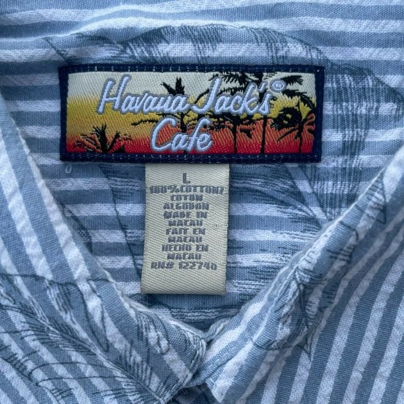 Havana Jacks Cafe Men Shirt Short Sleeve Hawaiian Casual Shirt Button Up Size L - Picture 2 of 8